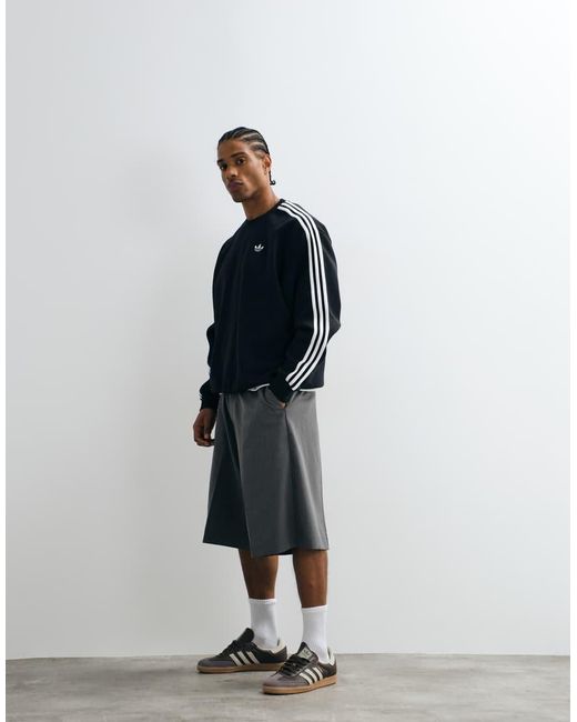 Adidas Originals Black Three Stripe Sweatshirt for men
