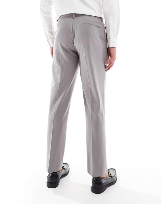 ASOS Gray Straight Suit Pants for men