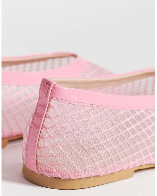 SEQWL Pink Woven Mesh Ballet Flats