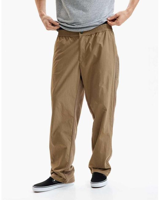 Desigual White Long Mixed-Fabric Trousers for men