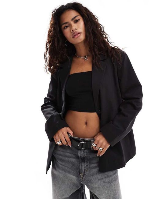 Collusion Black Relaxed Oversized Blazer
