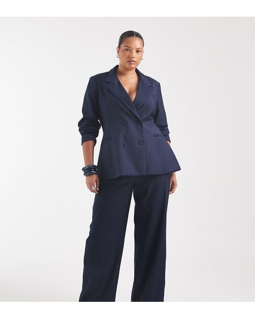 Vero Moda Blue Wide Leg Tailored Trouser Co-ord