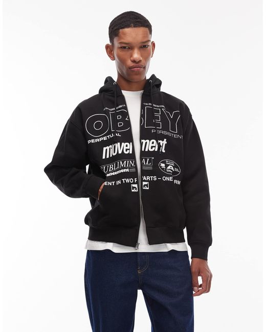 Persistent movement - sweat à capuche oversize zippé Obey pour homme en coloris Blue