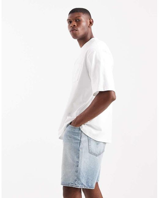 Levi's White 468 Loose Denim Shorts Light for men