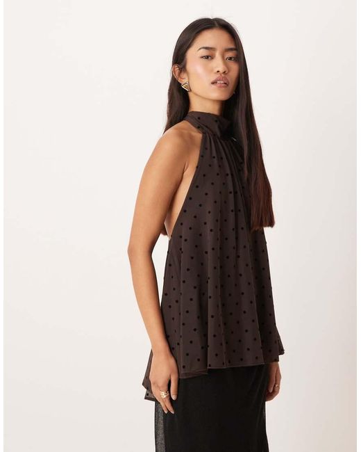 Gina Tricot Black Sleeveless Mesh Scarf Top Top