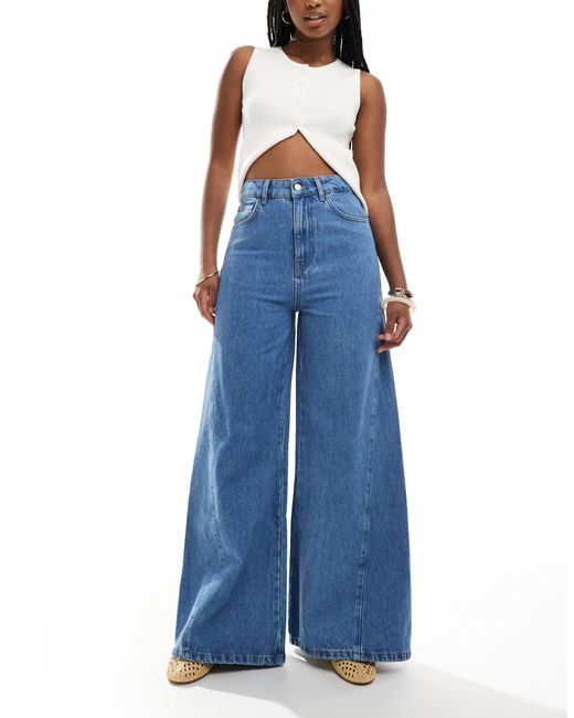 ASOS Blue Flared Jean With Godet