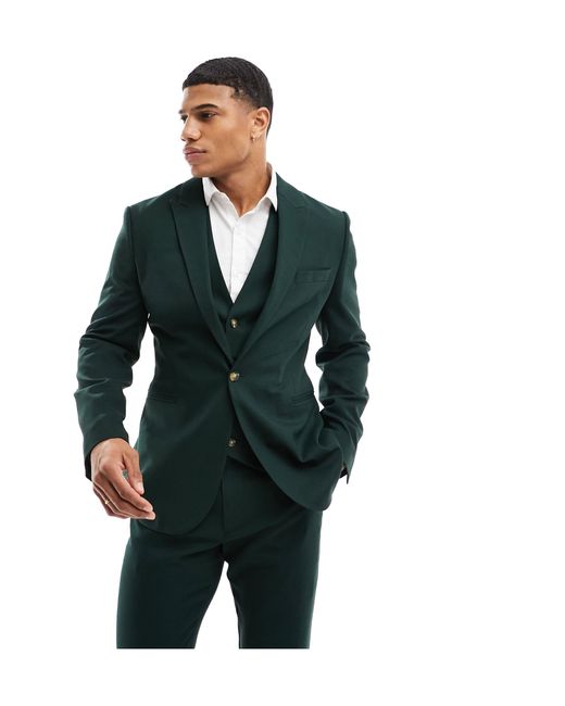 ASOS Green Wedding Slim Suit Jacket for men