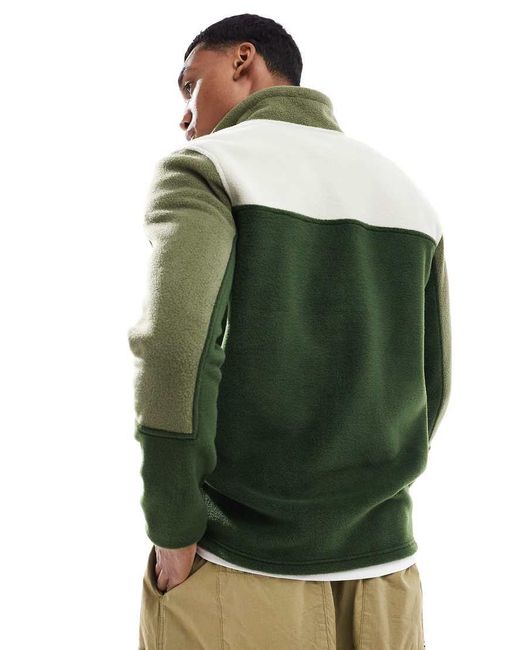 ASOS Oversized Sweatshirt Van Fleece Met Kwartrits En Kleurvlakken in het Green voor heren
