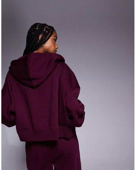 Kaiia Purple Embroide Logo Zip Through Hoodie Co-ord