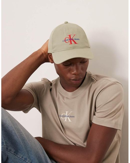 Cappellino E Rosso Con Logo di Calvin Klein in Brown da Uomo