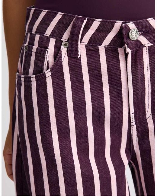 Stradivarius Purple Petite D80 Barrel Jeans