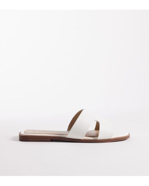 SEQWL Wide Fit White Storke Flat Sandals