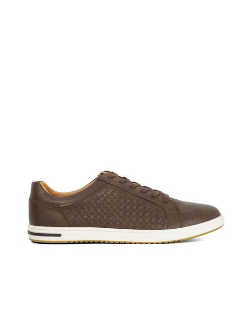 Dune Brown Tezzy Weave Trainers for men
