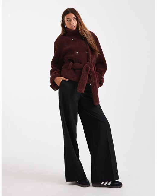 ASOS Red Borg Cropped Trench Coat