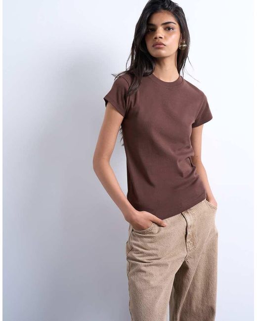 TOPSHOP Brown Everyday Tee