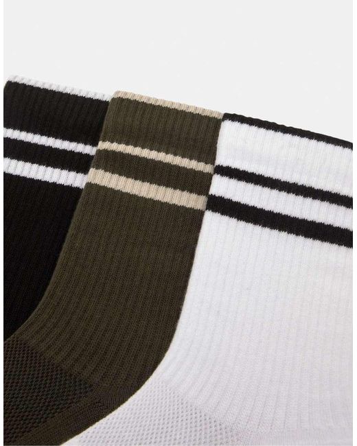 Pull&Bear Black Pack Of 3 Long Socks for men