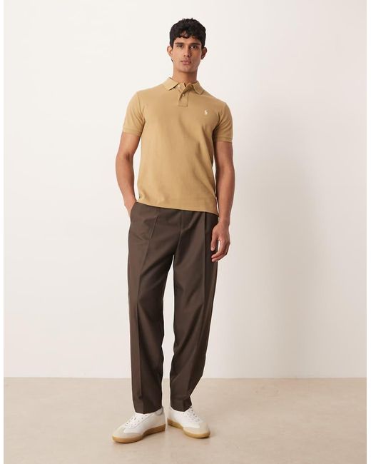 Polo Ralph Lauren Natural Icon Logo Custom Slim Fit Pique Polo for men
