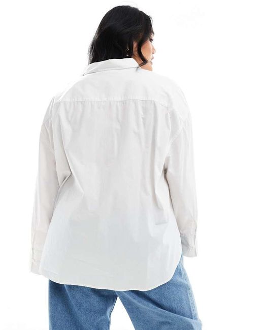 Collusion White Plus Poplin Oversized Shirt