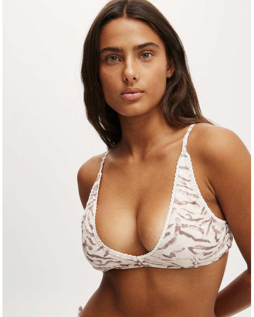 Cotton On Brown High Apex Bikini Top