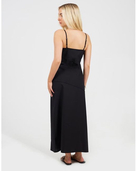 Brave Soul Blue Strappy Panelled Midi Dress