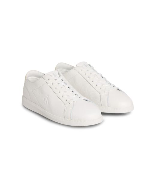 Calvin Klein – cupsole-sneaker aus em leder in White für Herren