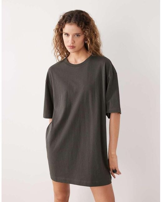 Weekday Gray Oversized T-shirt Dress