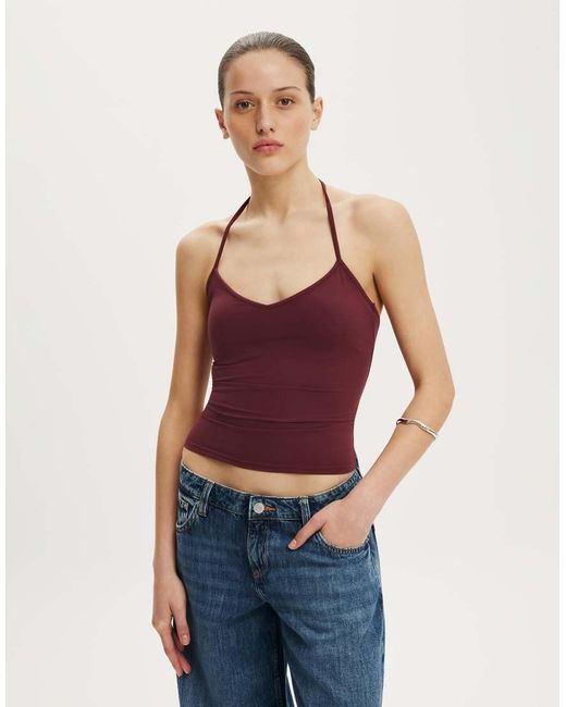 Cotton On Blue Hold Me Tie Halter