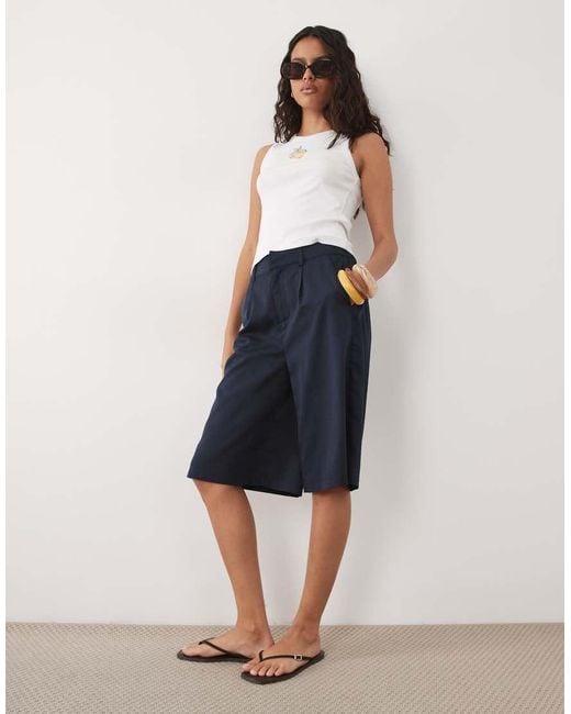 Threadbare Blue Tailored Bermuda Shorts