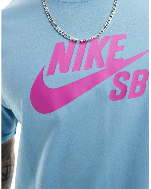 Camiseta Azul Claro Con Logo Central De Nike de hombre de color Azul Lyst
