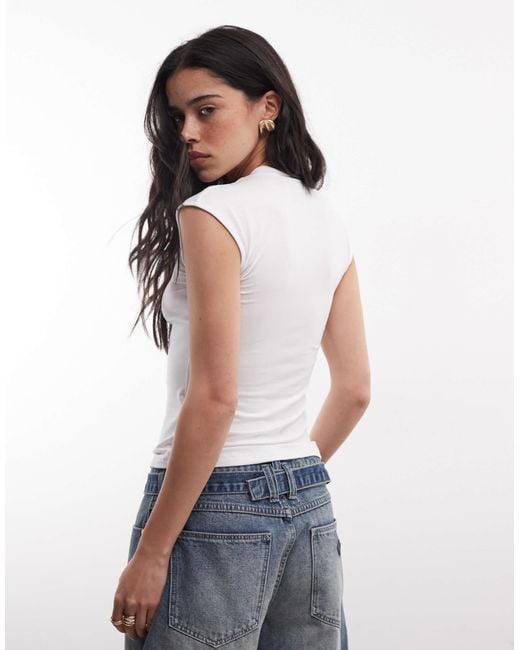 Weekday White Button Front Top