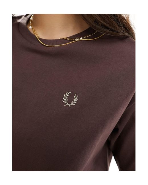 Fred Perry Purple F Perry Crew Neck T-shirt
