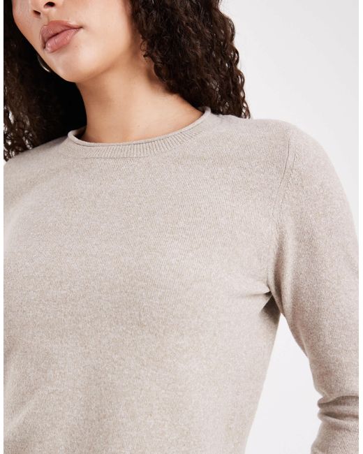 ONLY White Round Neck Knitted Top