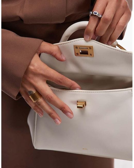 JW PEI Brown Lucia Top Handle Classic Bag With Crossbody Strap