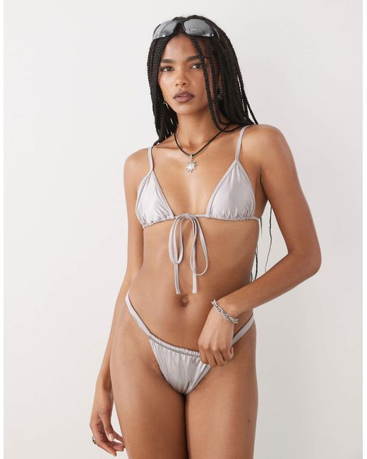 Lioness Cindy Gathered Metallic Bikini Bottom Co-ord
