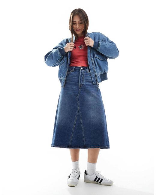 Bomber en jean - moyen délavé Levi's en coloris Blue