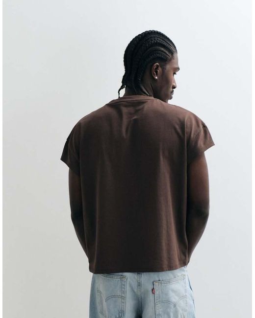 ASOS Black Heavyweight Boxy Oversized T-shirt With Cap Sleeve for men