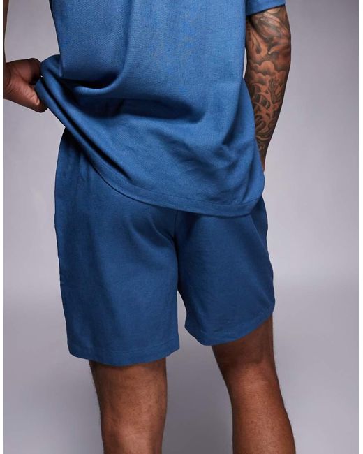South Beach Blue Drawstring Beach Shorts for men