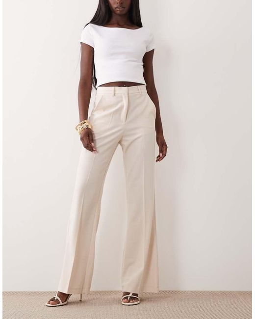 ASOS Natural Tailored Snatch Flare Trousers