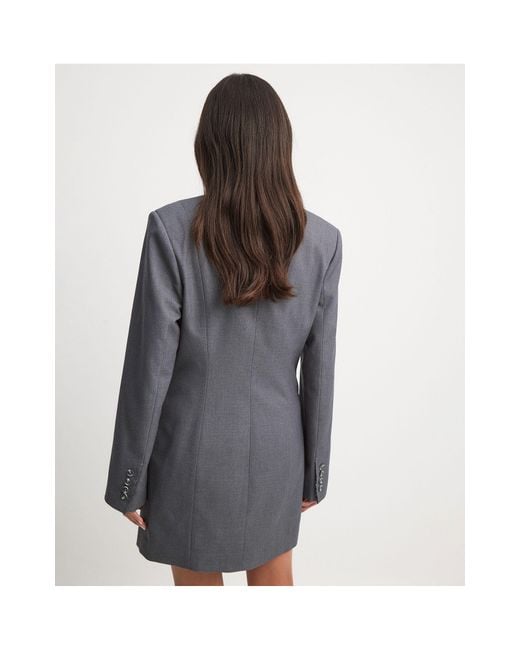 NA-KD Gray Straight Blazer Style Mini Dress