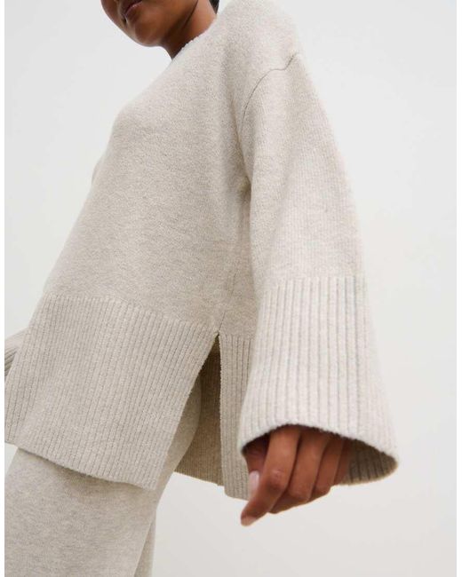 Pretty Lavish Natural Seam Detail Knit Jumper Co-ord