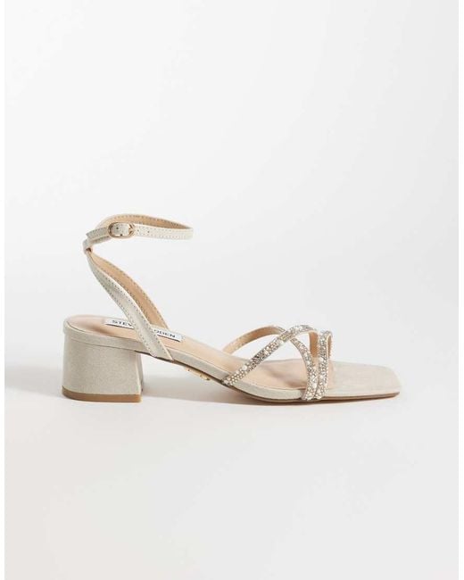 Steve Madden Natural Gabby-P Embellished Block Heeled Sandal