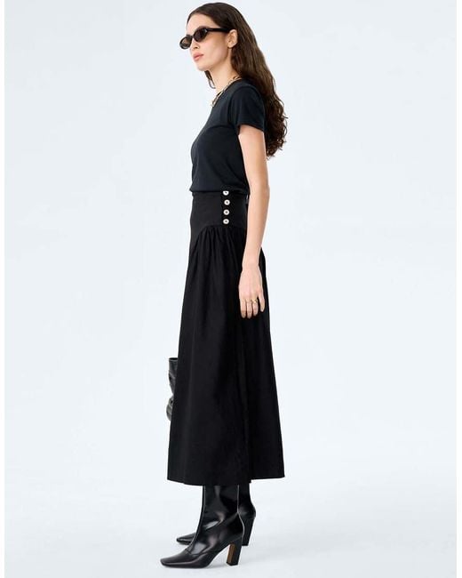 OMNES Black Lucille Midi Skirt