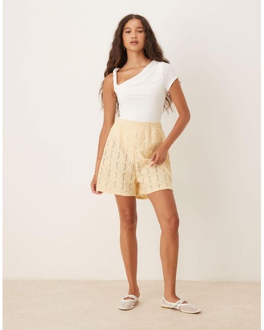 ASOS White Draped Twist Shoulder Cut Out Short Sleeve Bodysuit