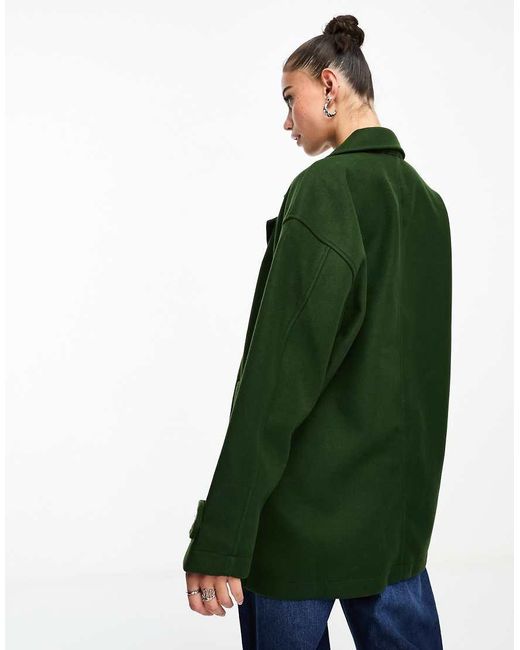 Noisy May Green Oversized Slouchy Blazer Jacket