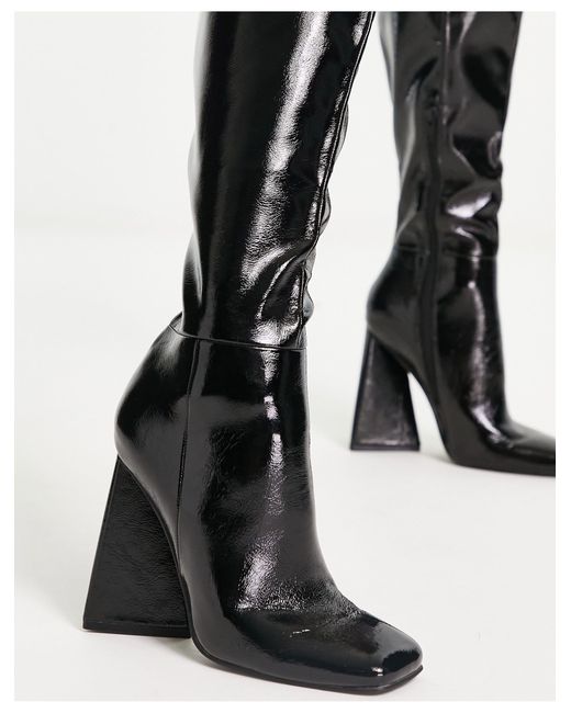 asos white knee high boots