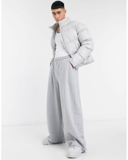 ASOS Oversized Wide Leg joggers in Grey for Men | Lyst Canada