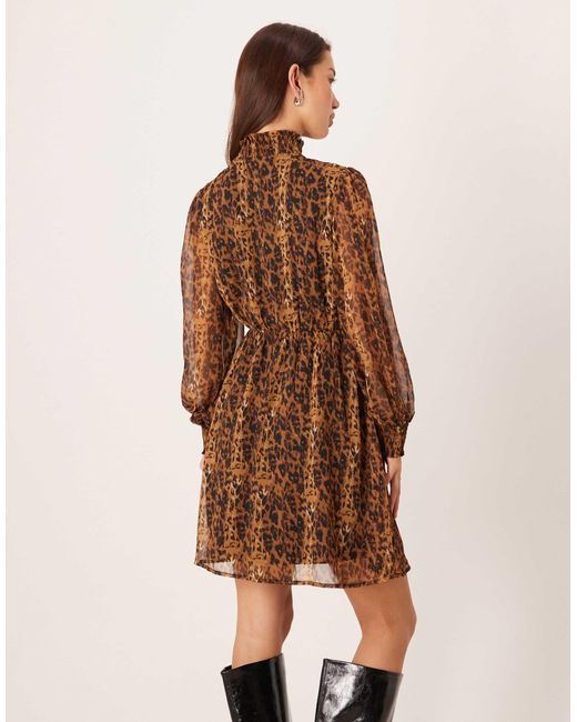 Vila Natural – midikleid mit kappärmeln und leopardenmuster