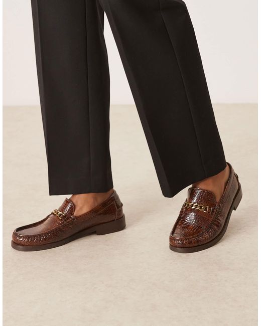 Walk London Black Dalston Chain Loafers for men