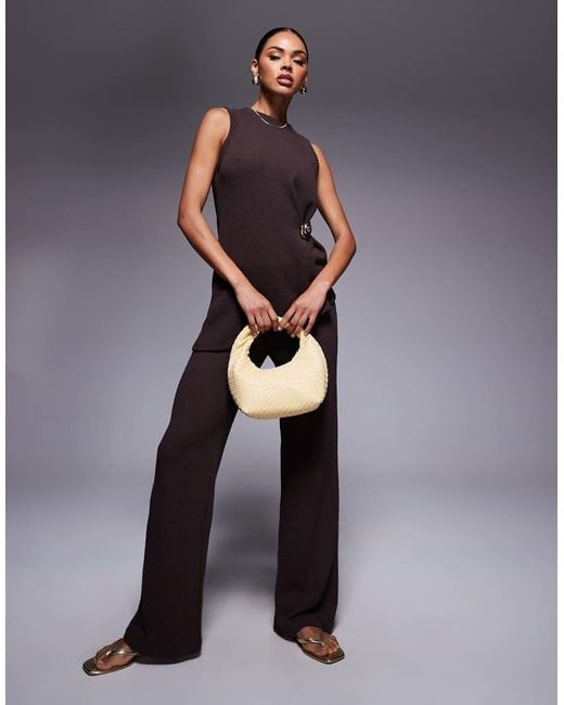 River Island Overslagtop Met Textuur En Goudkleurige Schelp-Hardware in het Blue