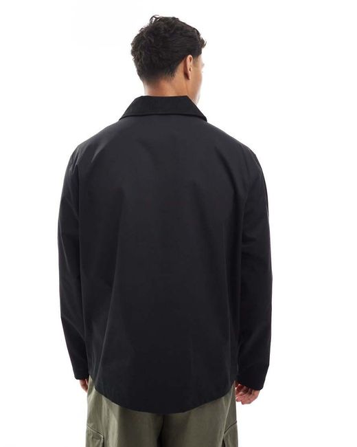 Jack & Jones Blue Harrington Jacket With Cord Collar for men